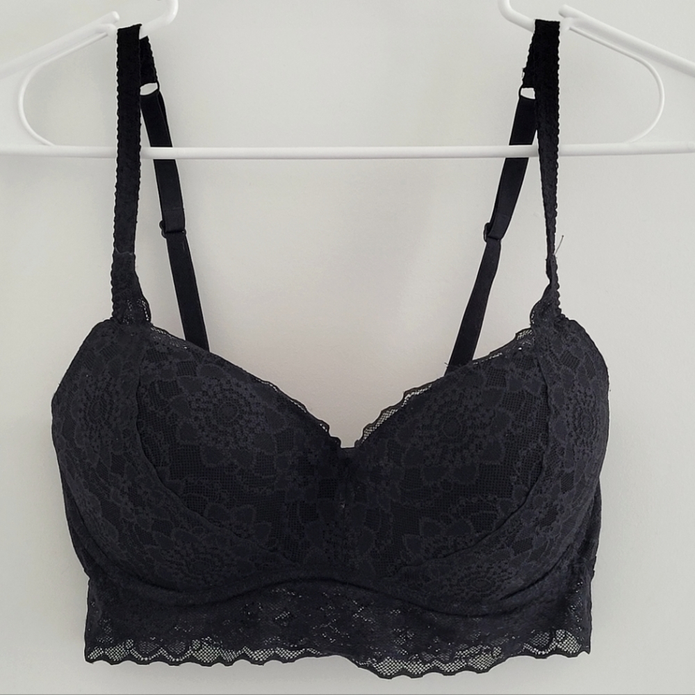 Victoria's Secret PINK Black Bralette Size S (D-DD Cup)